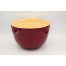 Bamboo bowl red mat Medium (22 x 14 cms, d x h)