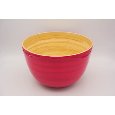 Bamboo bowl pink mat Medium (22 x 14 cms, d x h)