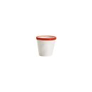 Espresso cups rimmed red