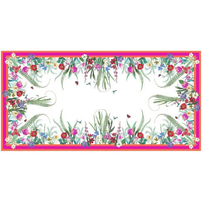 Table Cloth orange/fuchsia/flower
