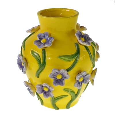 Vase m. Blumen gelb