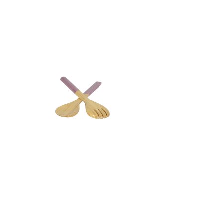 Bamboo salad servers turquoise