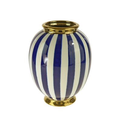 Vase blau / weiß gestreift