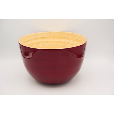 Bamboo bowl red mat
