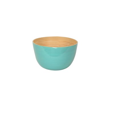 Bamboo bowl turquoise shiny High (26 x 16 cms, d x h)