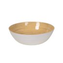 Bamboo bowl white mat Flat (30 x 10 cms, d x h)