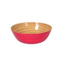 Bamboo bowl pink mat Flat (30 x 10 cms, d x h)