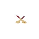 Bamboo salad servers red